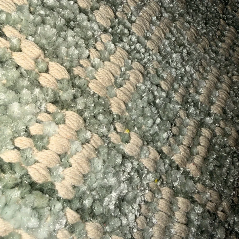 Green blue and Cream geometric Woven Rug 2x3